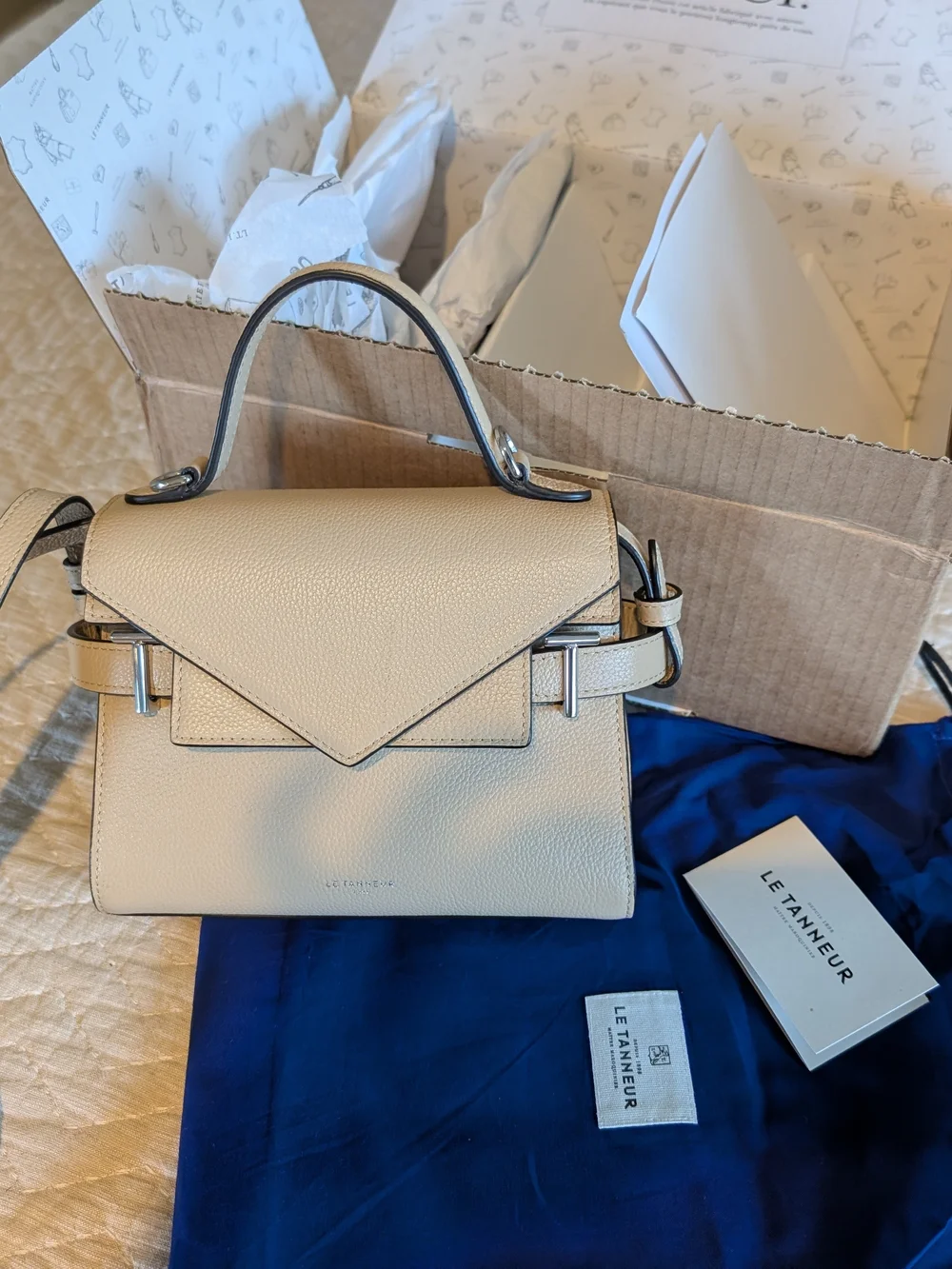 Le Tanneur 1898 Emilie Top handle satchel Desert Tan